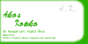 akos kopko business card